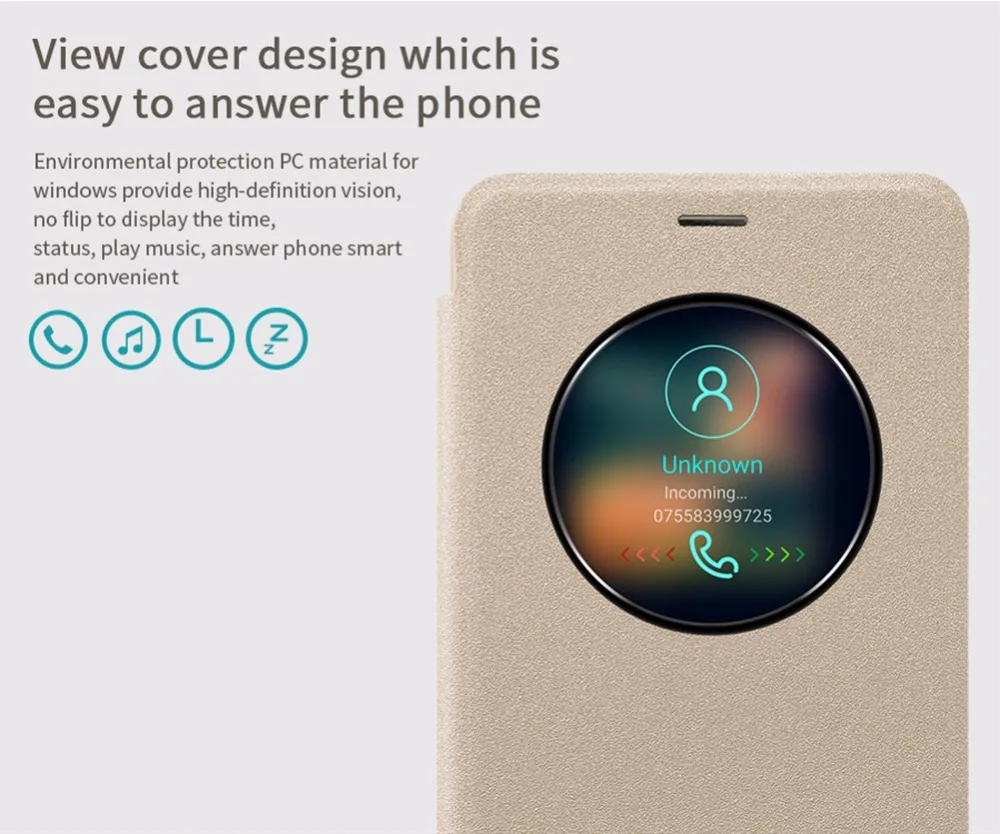 Кожаный чехол для Meizu Meilan Note 5 NILLKIN блестящий из искусственной кожи с откидной