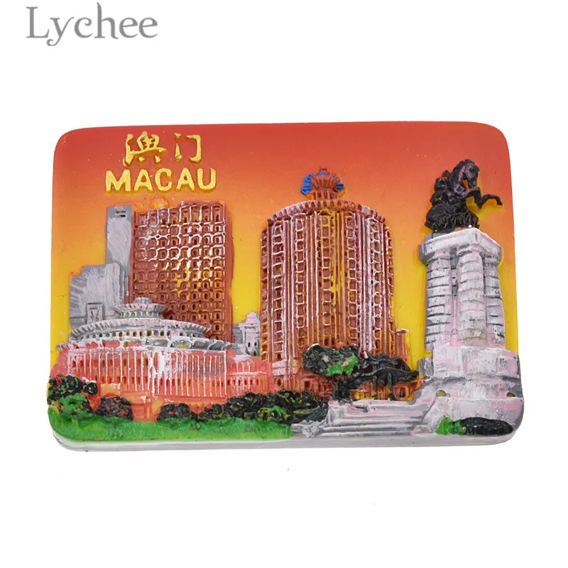 Lychee Life Макао пейзаж магнит на холодильник креативные прямоугольные магниты