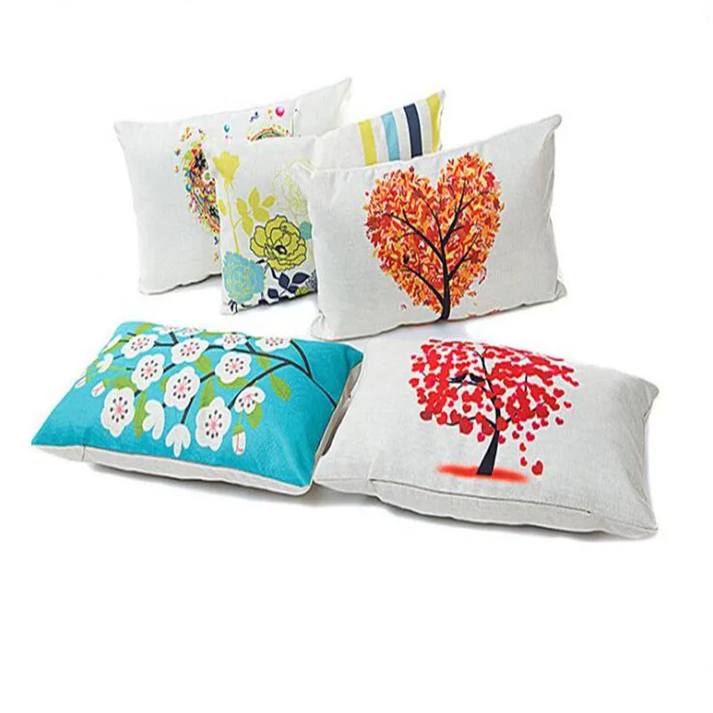Korean style spring and summer linen garden nap waist love tree hug pillowcase | Дом и сад
