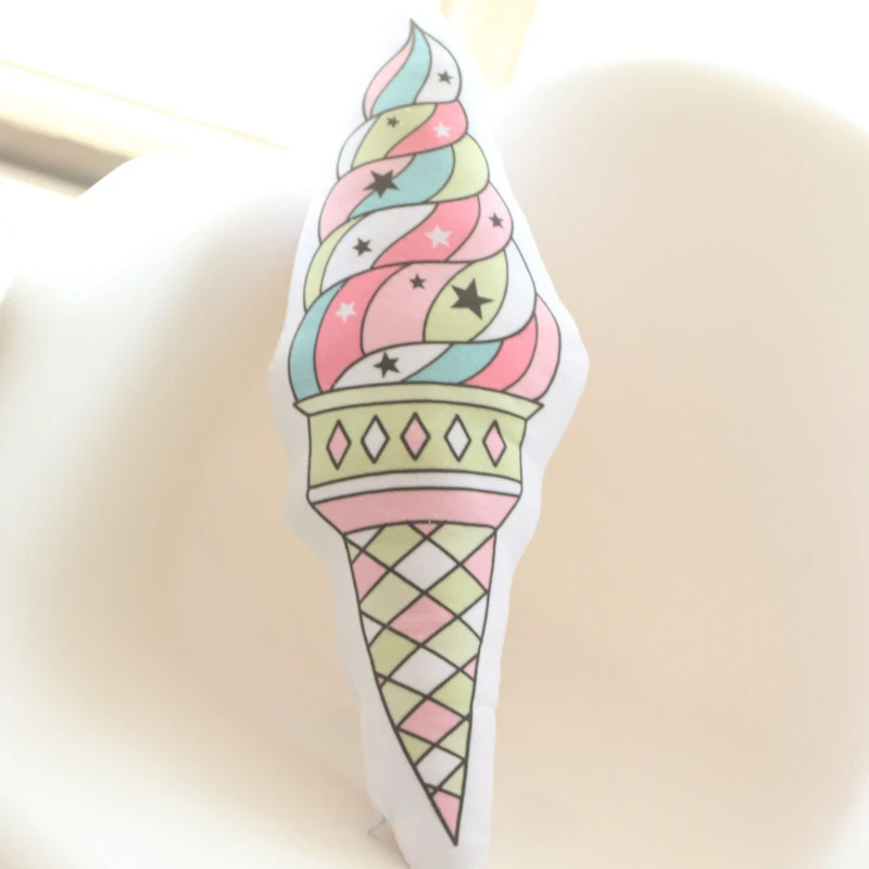Ice cream Creative Unicorn Cat Ice Cream Rainbow Cushion with Inner Stuffed Cute Pillow Home Decor Birthday Christmas Gift - Цвет: Ice cream