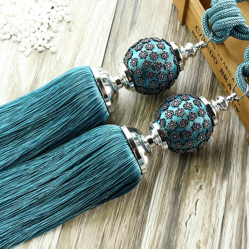 

one pair tieback spinning plum flower curtain decorative bandage hanging ball buckle rope tassel curtain Straps tie tape M215