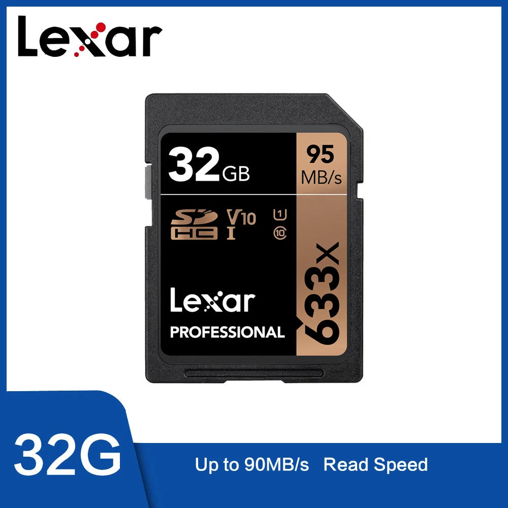 Lexar sd карта 64G 633X U3 высокоскоростная SDXC 32G 4K памяти UHS I micro SLR V30 цифровая камера