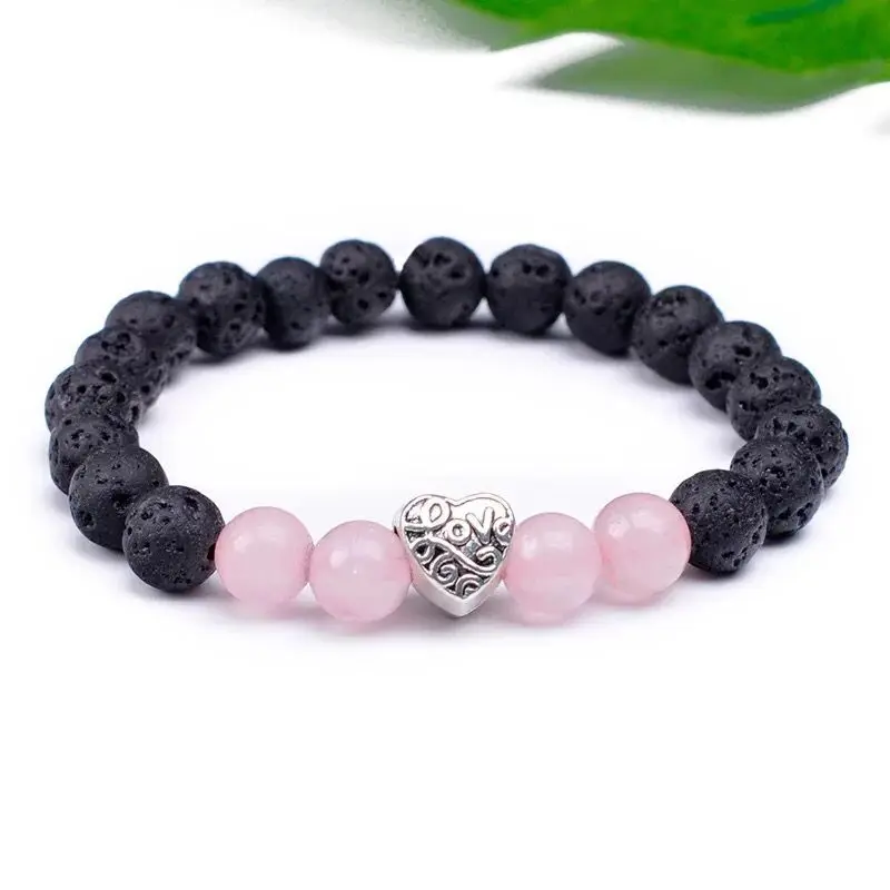 Natural Stone Mix Lava Beads Bracelets Bangles Healing 8MM Reiki Buddha Prayer For Women Men Couple Jewelry | Украшения и