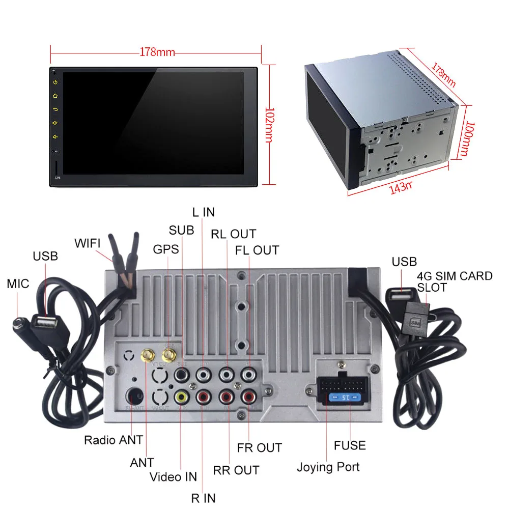 ARKRIGHT 7 'Ɗ + 64 Гб 2Din Android автомобильный плеер 8 1 Автомагнитола carplay sc9853i с 4G слотом