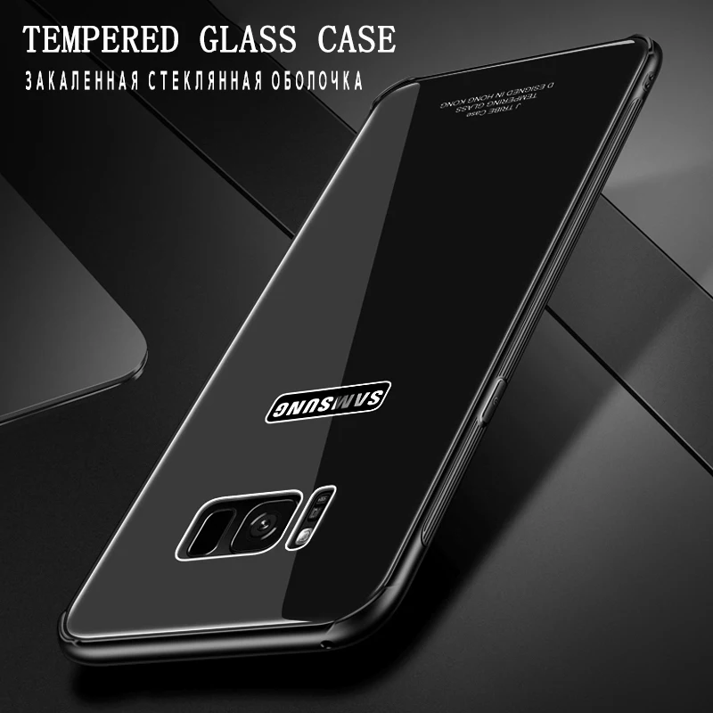 Закаленное стекло чехол для Samsung Note s 8 плюс задняя крышка Жесткий бампер на Galaxy S8