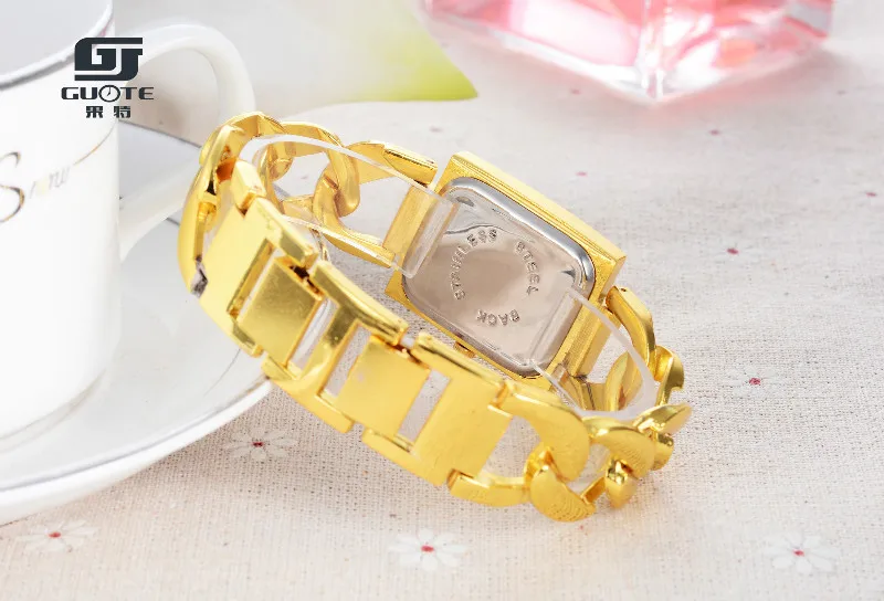 Новые модные роскошные Для женщин розового золота прямоугольник циферблат