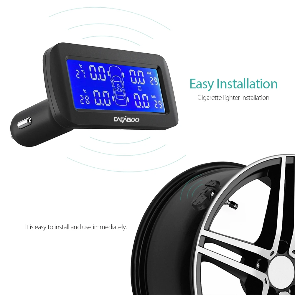 Беспроводная система контроля давления в шинах TPMS режиме реального времени с ЖК