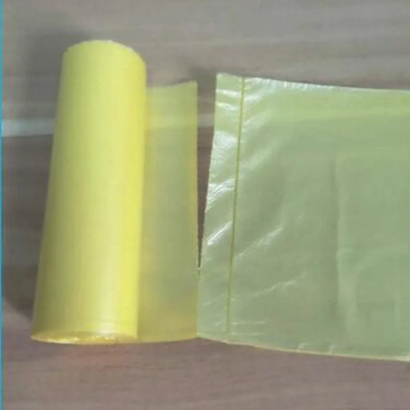 1 рулон желтых мусорных отходов мешки для очистки мусора пластиковый мусорный