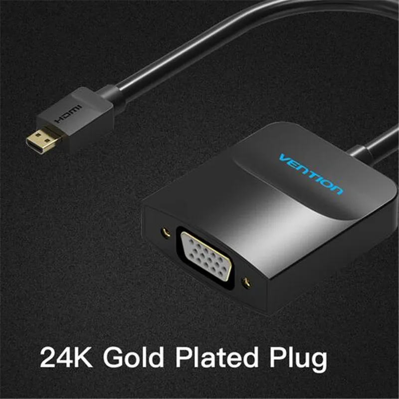 Vention Micro HDMI к VGA кабель папа женскому адаптация аудио Джек и микро USB конвертер для