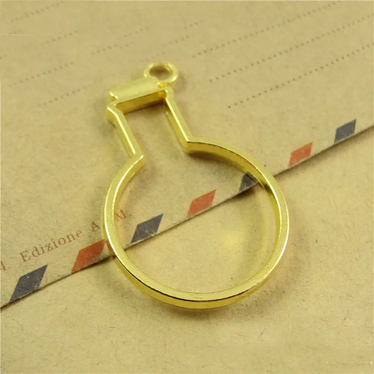 Gold Bottle MINGXUAN 10 шт., подвеска на металлическом каркасе в форме кошки, Луны, ободок, установка кабошона, УФ смола, эпоксидная смола, шарм, ювелирное изделие - Цвет: Gold Bottle