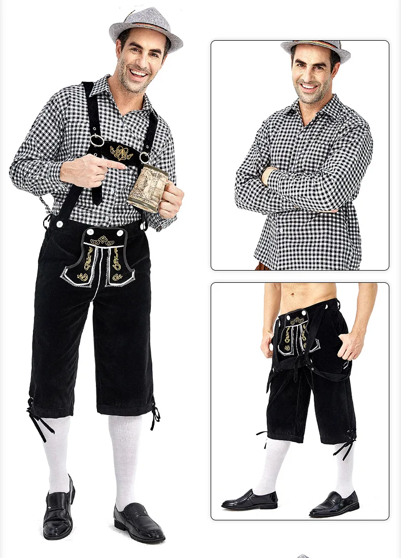 Взрослый Делюкс Для Мужчин's пиво oktoberfest ледерхозе одежда Германия баварский народный праздник шорты на подтяжках