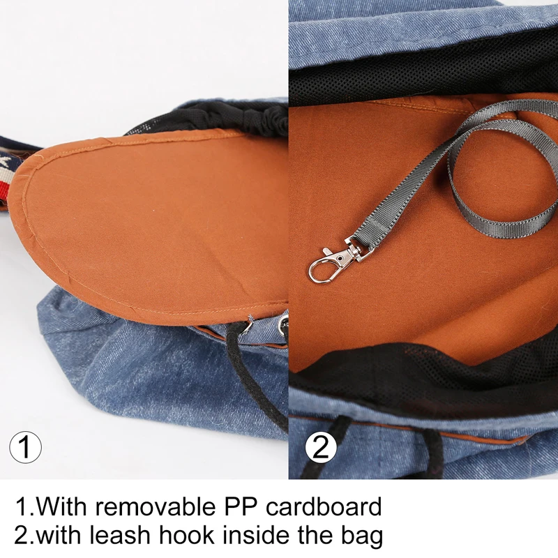 

Demin Pet Handbag Dog Cat Puppy Carrier Bag Summer Outdoor Travel Tote Foam Padded Shoulder Bag Teddy Kitten Slings