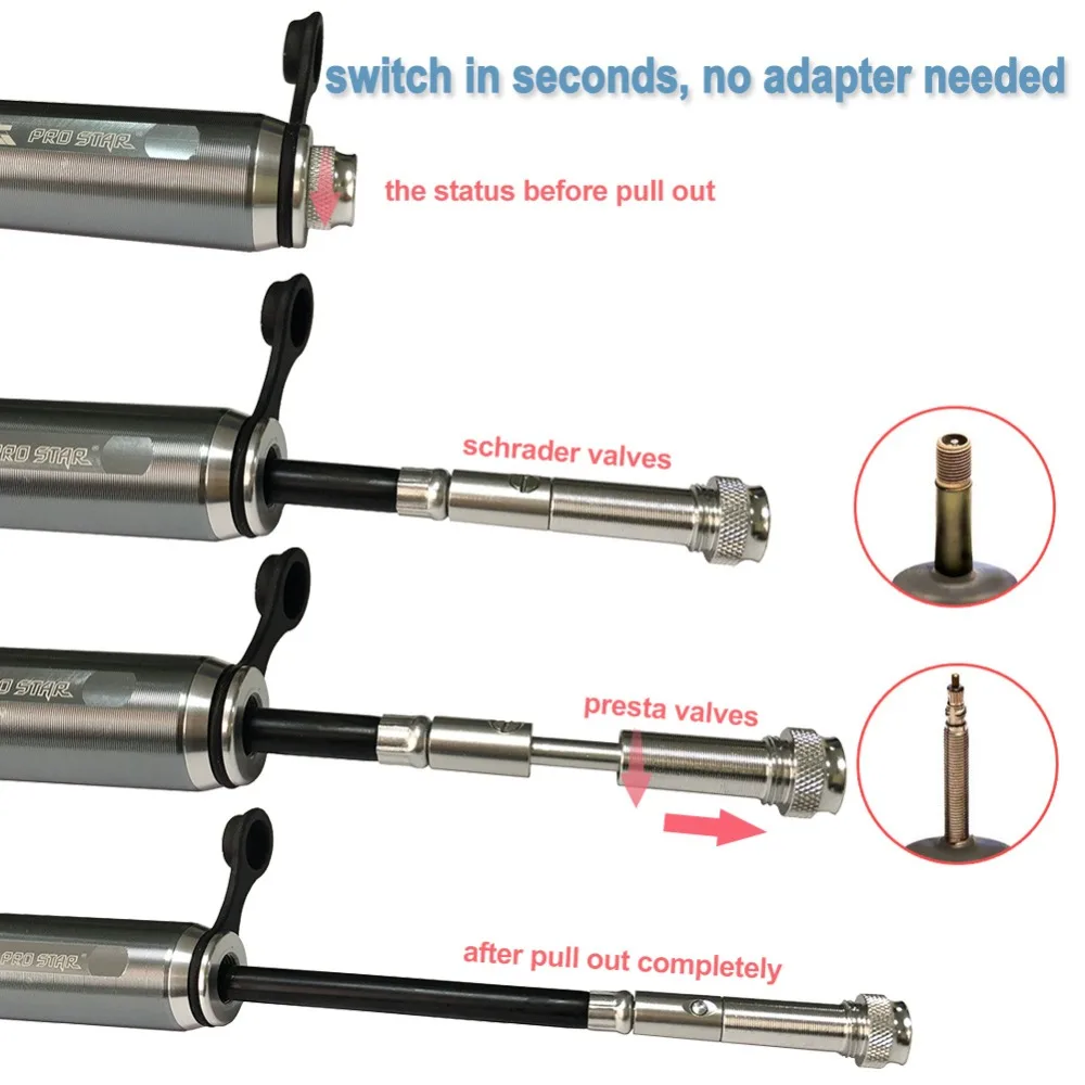 Sireck 160psi велосипедный насос серебристого цвета портативный алюминиевый мини для