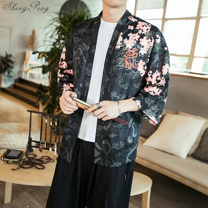 Кимоно мужской японский кардиган obi yukata мужская Японская одежда самураев
