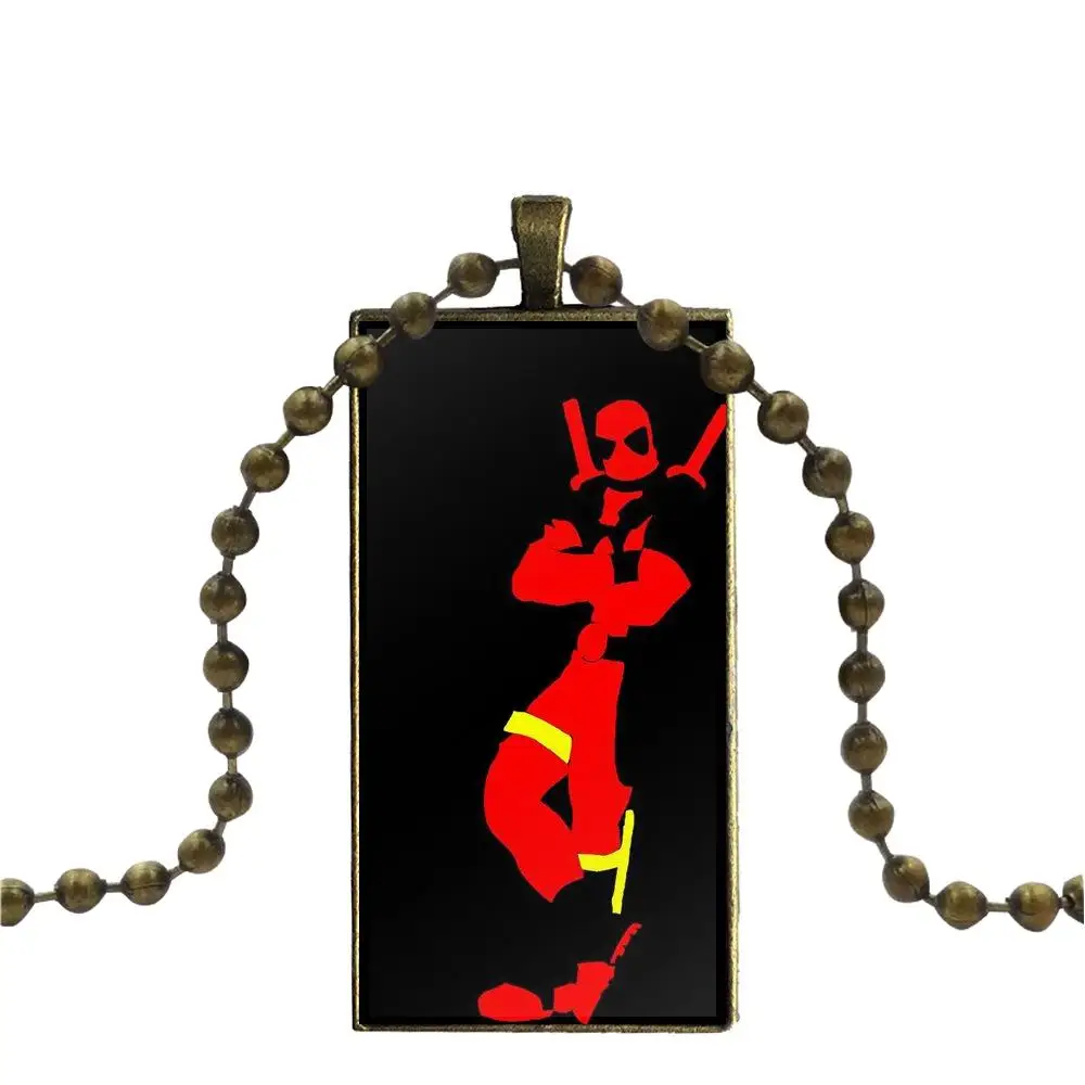 Superheroes Deadpool Logo For Women Party Gift Glass Pendant Galaxy Necklace Bronze Plated Necklaces Jewelry | Украшения и