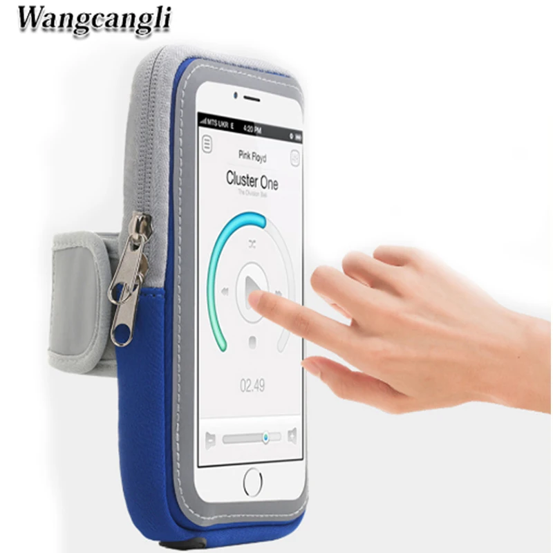 wangcangli mobile bracelet run phone armband cover for running arm band the holder on hand case Capa 4.7-5.5' |