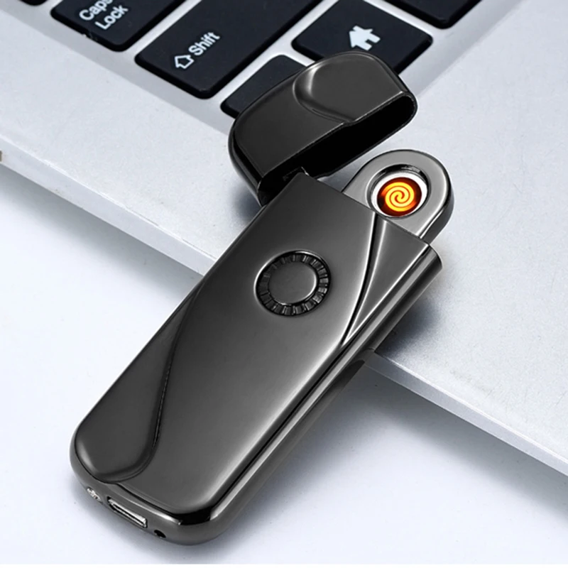Модные Перезаряжаемые электрический USB зажигалки импульса тонкий прикуривателя
