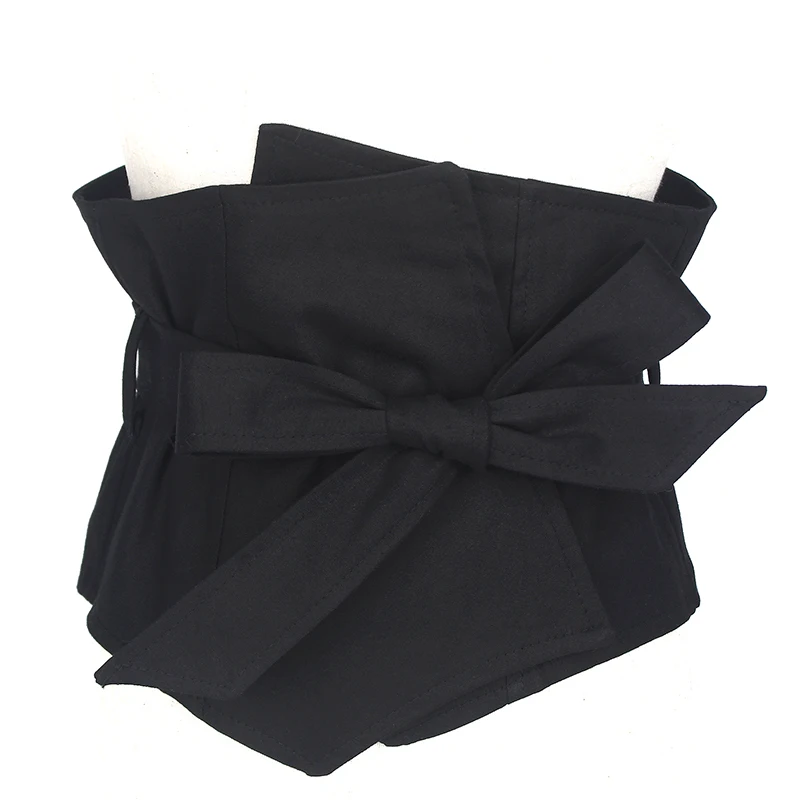Brand Suit Fabric Dress Belts Women Black 19CM Wide Belt Dress Accessories Female Girdle Caestus Slimming Corset Strap Belts