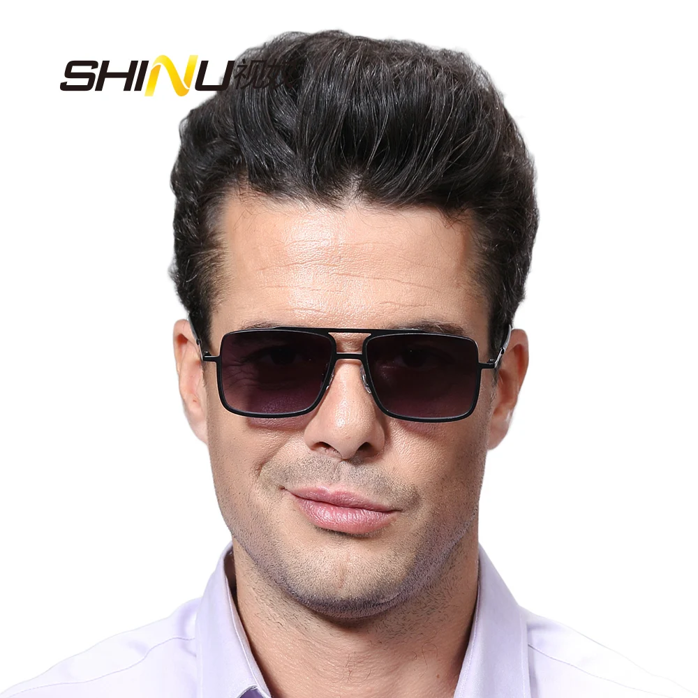 

SHINU Brand Sunglasses Women Metal Sunglasses Men New Fashion Square Eyewear With logo And Case 72004