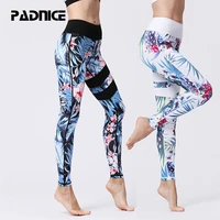 padnice yoga pants womens fitness sport leggings printing elastic gym workout tights running trousers push up gym wear