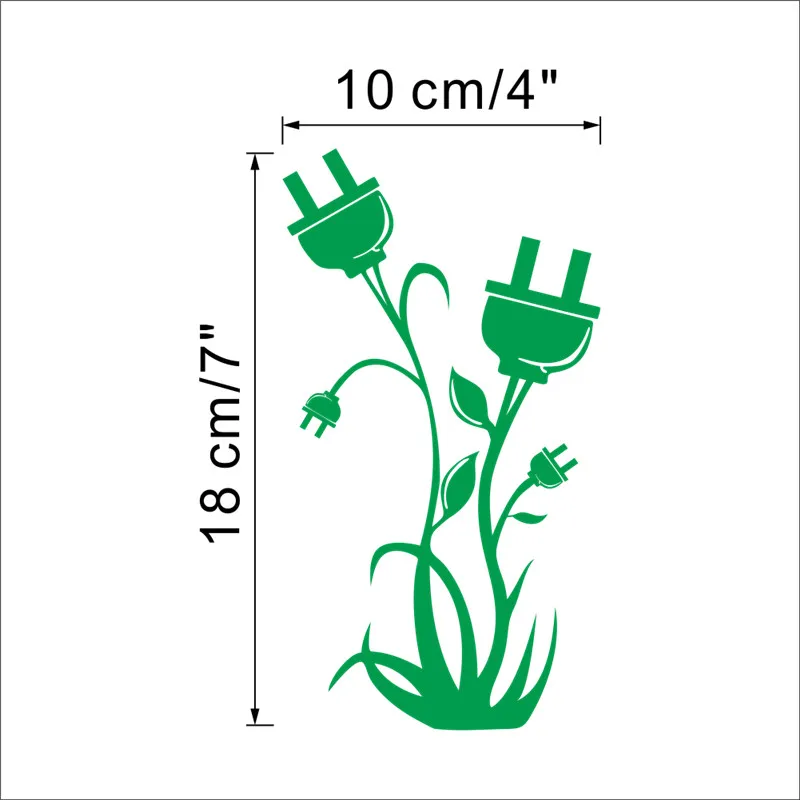 Funny Plug Flower Floral Switch Sticker Home Decoration 3121 Wall Decals Room decor Murals Poster | Дом и сад
