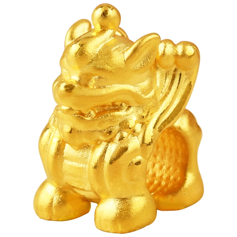 

Твердый 24K желтый золотой браслет 3D 999 Золотой kylin браслет 1,85g