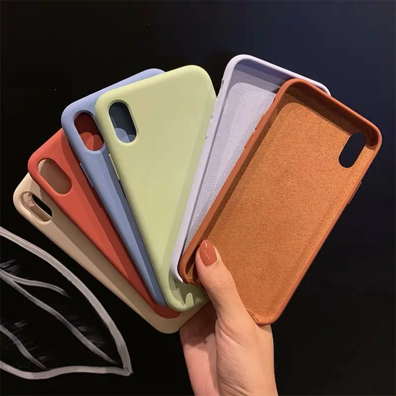 Силиконовый мягкий чехол для телефона iphone 6 7 8 X простой Apple S Max XR Plus оригинальные