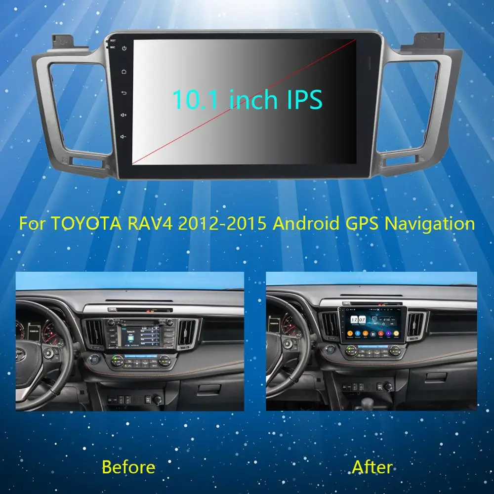Автомобильный DVD-проигрыватель с GPS-навигацией экран 10 1 дюйма IPS 8 ядер 4 Гб ОЗУ + 64