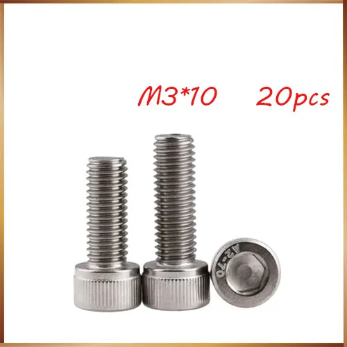 

Free shipping M3*10 20pcs 304 stainless steel hexagon socket head cap screw,DIN912 bolt satinless nails,bolts,reveter