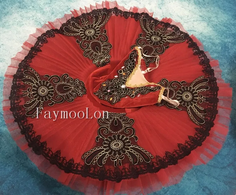 

New Sequin Professional Ballet Tutu Skirt Red Child Adult Swan Lake Ballet Dance Costumes For Girls Pancake Tutu