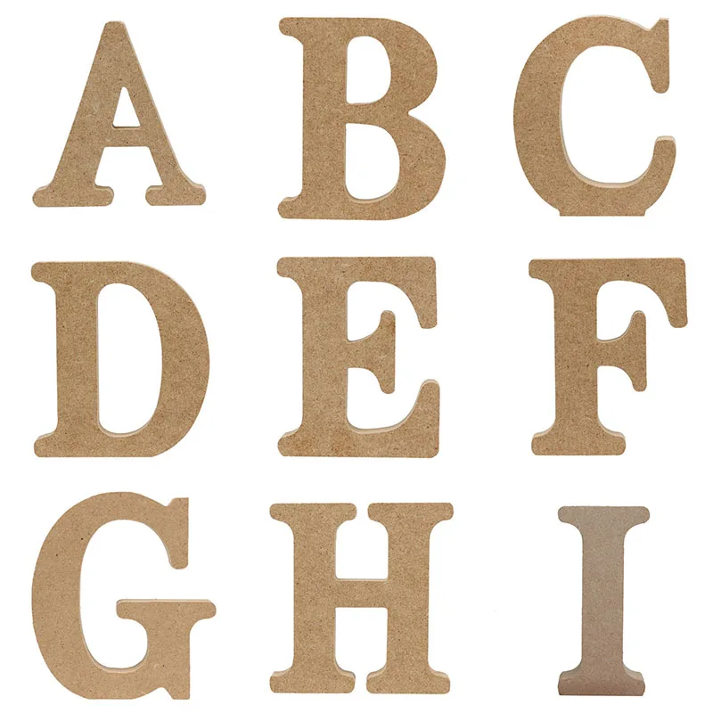 

1Pc 10CMX10CM Standing Wedding Decoration Wooden Letter English Alphabet DIY Name Design Handcrafts Ornaments Crafts Accessories