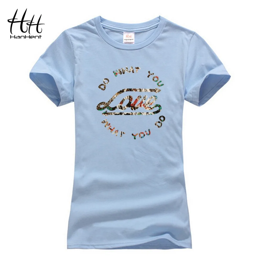 HanHent Do What You Love футболка Momen с коротким рукавом и круглым вырезом футболки модные
