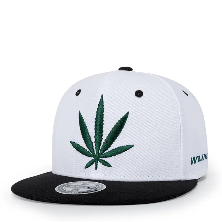 Вышивка кленовый лист модная унисекс плоская шляпа хип хоп Уличный танец Snapback