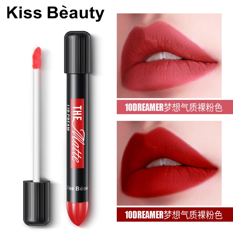 Бренд Kiss Beauty Матовая жидкая губная помада водостойкая антипригарная чашка блеск