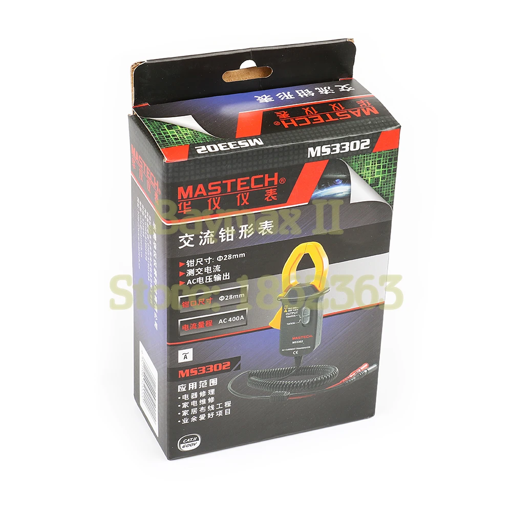 MASTECH MS3302 переменный ток 0.1A-400A токоизмерительный измеритель-преобразователь True RMS