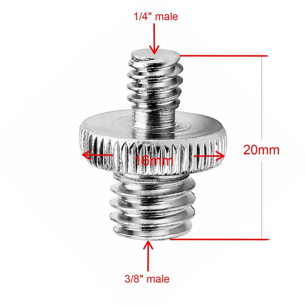 Переходник с резьбой 1/4 &quot 20 Штекерный на 3/8&quot 16 штырьковый переходник для