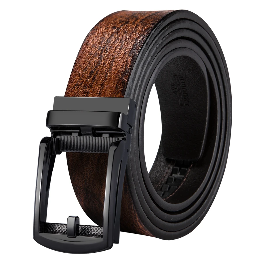 PD-0005-DG-C Hi-Tie брендовая коричневая коробка для лент Наборы Роскошные из натуральной кожи автоматические пряжки ремни для мужчин повседневный ковбойский ремень для джинсов ремень - Цвет: PD-0005-DG-C