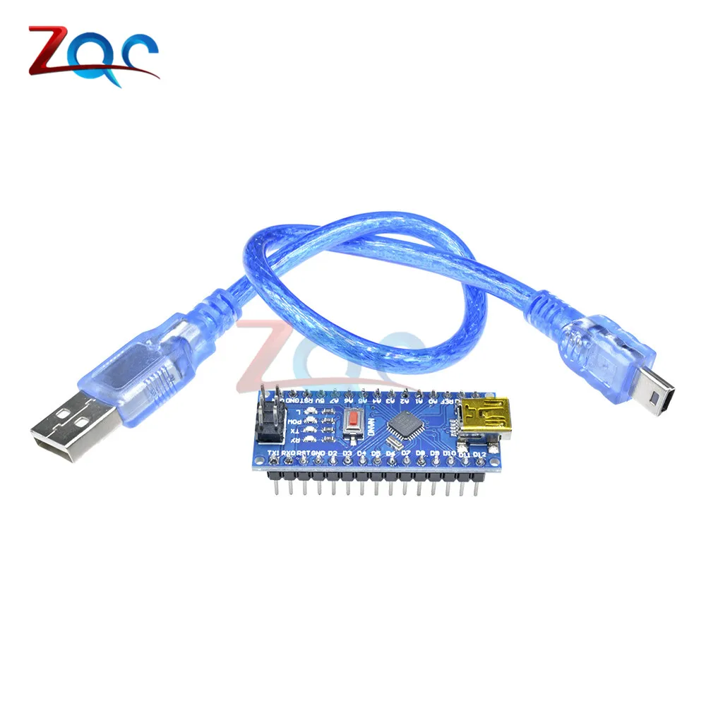 Плата микро-контроллера MINI USB Nano V3.0 ATmega328P CH340G 5 в 16 м для Arduino NANO 328P 3 0 + USB-кабель |