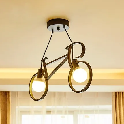 

Modern simple creative design Restaurant Bar Coffee shop living room bedroom bicycle pendant lamp