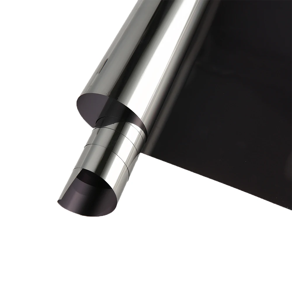 

20inch Width Black Silver Window Film Daytime Privacy One Way Vision Sun Blocking Mirror Heat Reduction Reflection Adhesive