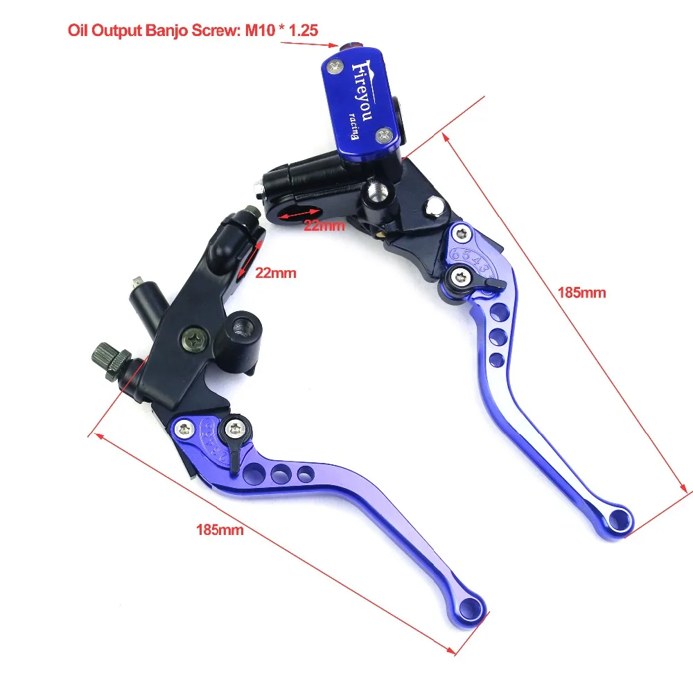 Набор тормозных рычагов Fireyouracing универсальный цилиндр с тросом сцепления - Фото №1