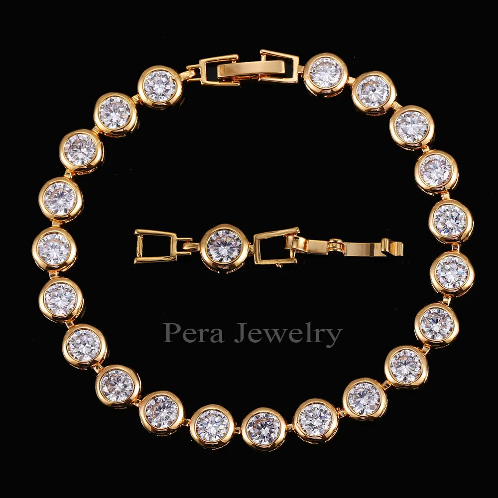 Gold White Пера роскошные женские кубического циркония ювелирные изделия блестящий, Круглый оливковый зеленый кристалл камень цвета золота Браслеты браслеты для Для женщин B021 - Окраска металла: Gold White