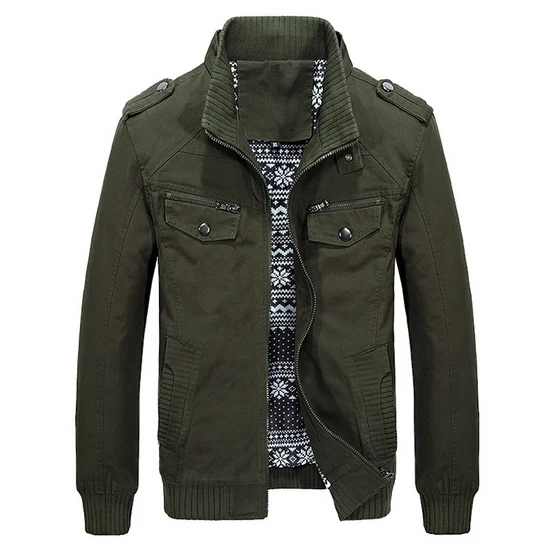 army green LOMAIYI мужская куртка в стиле милитари из чистого хлопка на весну и осень, мужская повседневная куртка с карманами на молнии, мужские куртки цвета хаки, BM168 - Цвет: army green