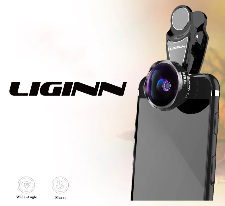 LIGINN 4 K HD телефон объектив 12 мм супер Широкий формат и 20X макро оптический Мобильный объектив для Nokia 5 6 samsung S9 S8 Объективы для фотокамер L-150