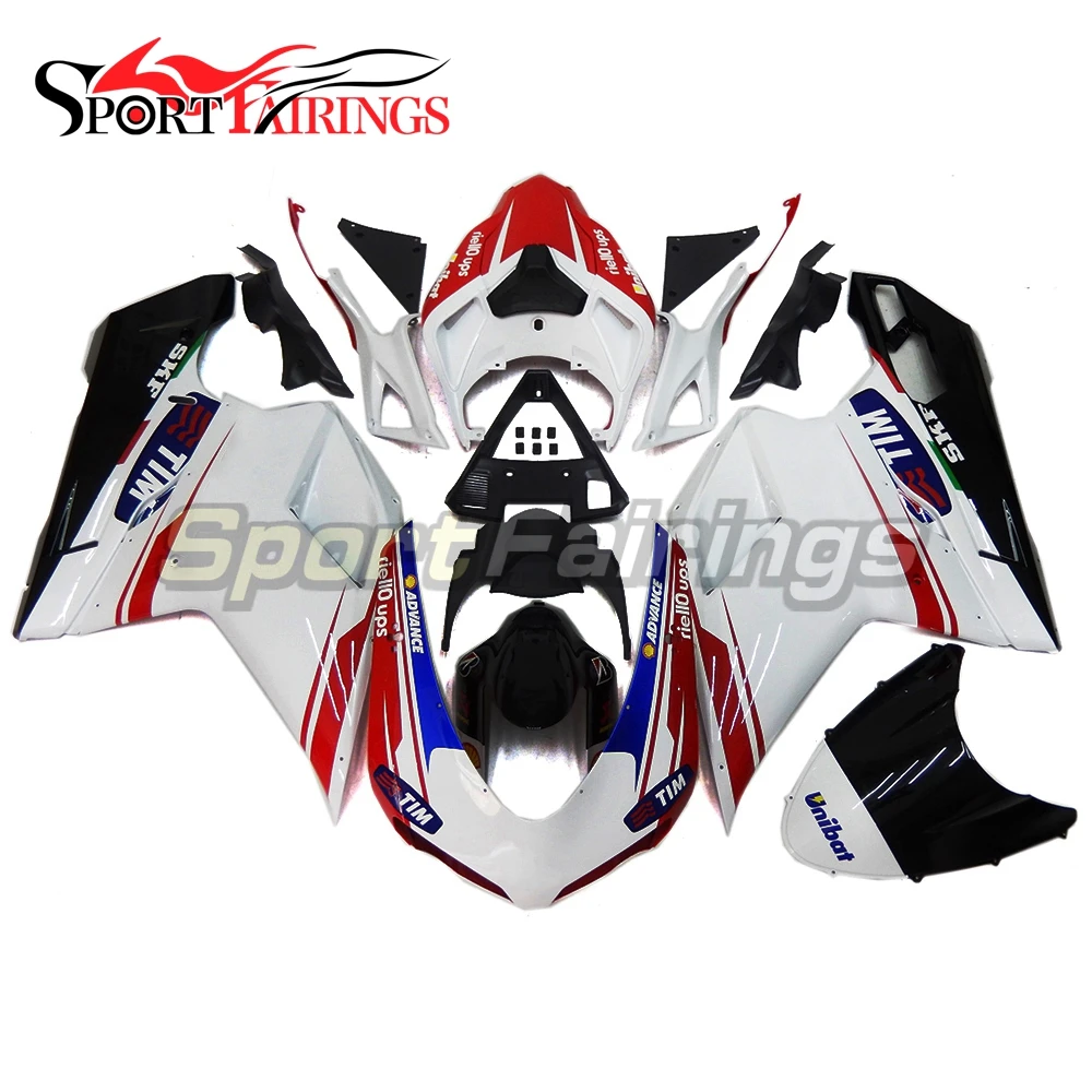 

Полные Обтекатели для Ducati 1098 848 1198 2007-2012 07 08 09 10 11 12 ABS пластик мотоцикл обтекатель комплект рамки TIM красный белый