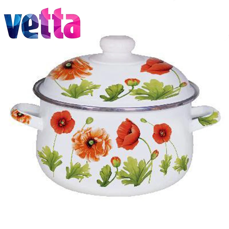 КАСТРЮЛЯ ЭМАЛИРОВАННАЯ 18СМ 2 0Л 20СМ 8Л 22СМ 3 6Л 24СМ 5 &quotМАКИ&quot | Сковороды