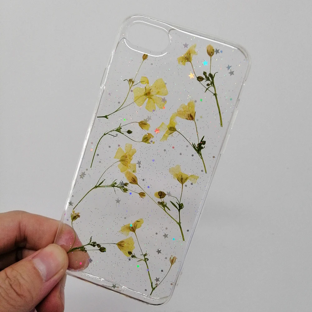 Для iphone X XS чехол настоящий высушенный цветок ручной работы прозрачный прессованный чехол для телефона для iphone 6 6s 7 8 Max Чехол Мягкий ТПУ задняя крышка Capa - Цвет: 2 soft case