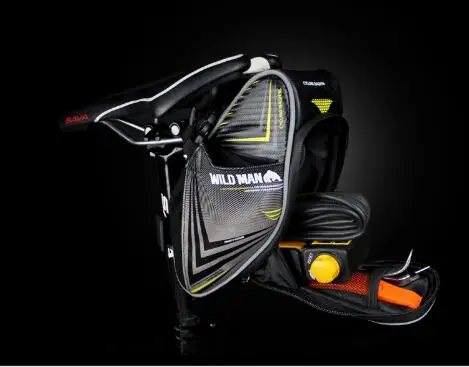 Велосипедная седельная сумка искусственная кожа с карманом для бутылки водой