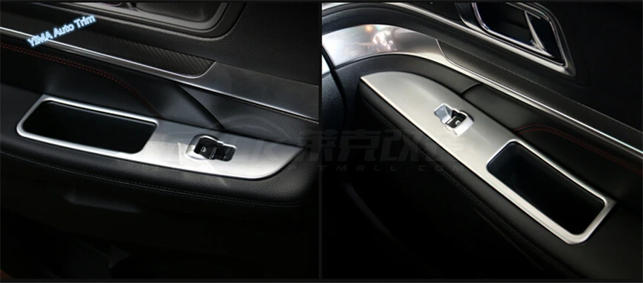 Lapetus Car Styling Inner Door Armrest Window Lift Button Decorative Cover Trim 4 Pcs For Ford Explorer 2016 2017 2018 2019 ABS |