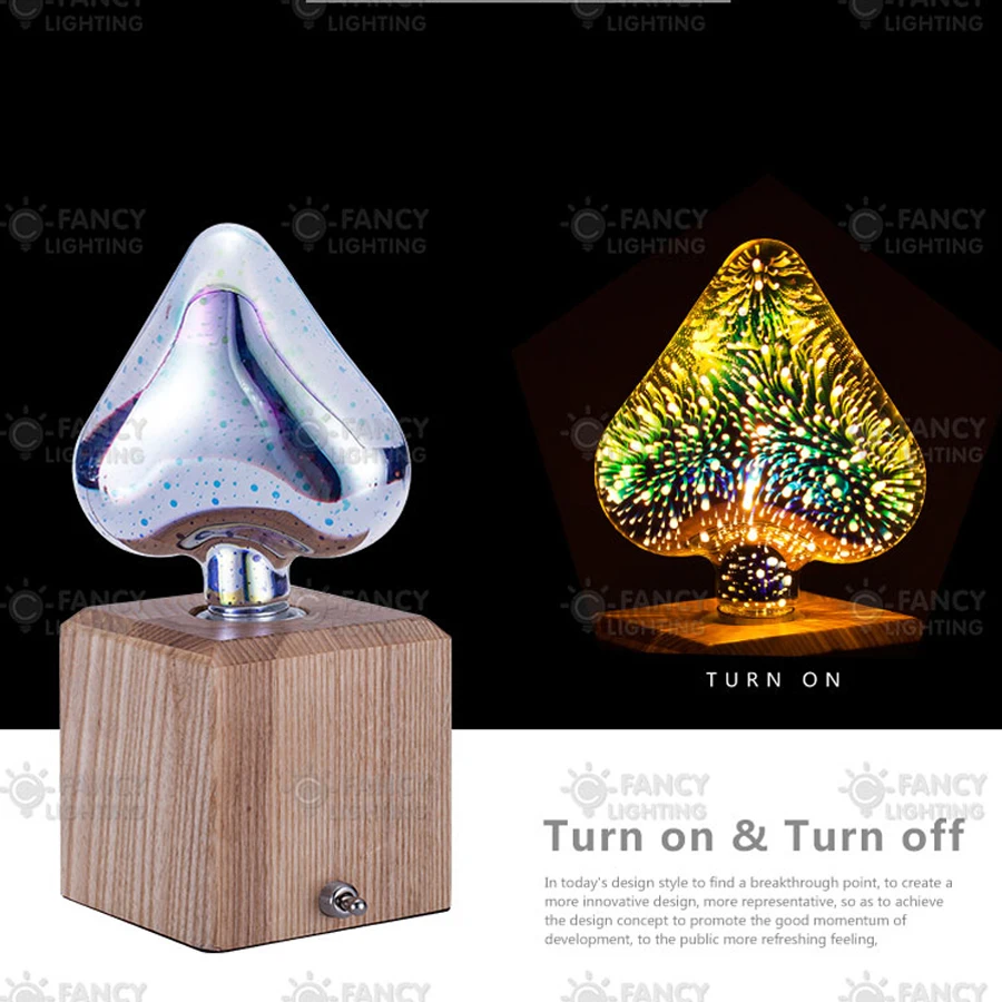 Светодиодная лампа Star/Heart/Diamond 3D bombillas Led 110 V/220 V Рождественская лампочка для
